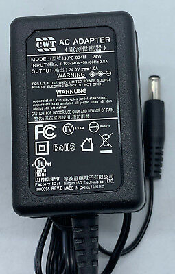 New 24V 1A CWT KPC-024M 24.0W Power Supply Cord Cable PSU Wall Charger